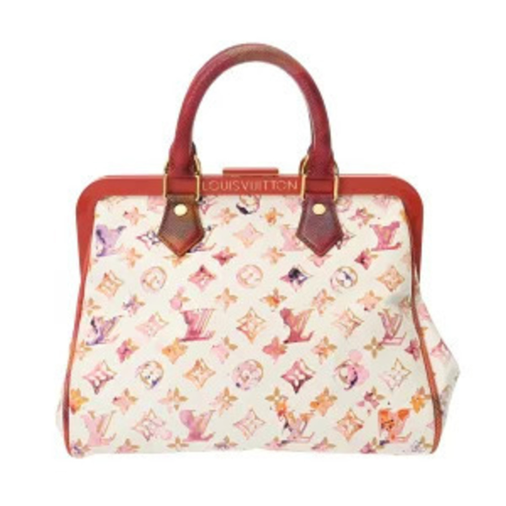 Louis Vuitton Monogram Watercolor Speedy Blanc White Canvas Handbag